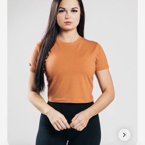 ALPHALETE Essential Short Sleeve Crop - Clay, L